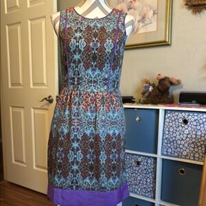 Charlie Jade Blue and Purple Sheath Midi Dress
